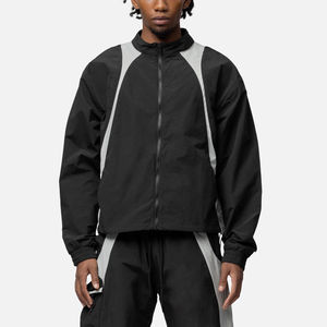 Chaqueta Cortavientos Color Block para Hombre, Estilo Urbano, Holgada, Impermeable, Ropa de Abrigo de Invierno, Bordado Frontal, Moda Casual Deportiva - Product Image 1