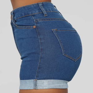 Shorts de mezclilla para mujer a precio asequible, de color sólido, corte recto, talla grande, elegantes, de alta calidad, 100% algodón. - Product Image 6