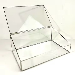 Vitrine de présentation de rangement grande taille en verre clair avec cadre en métal noir finition artisanale - Product Image 5