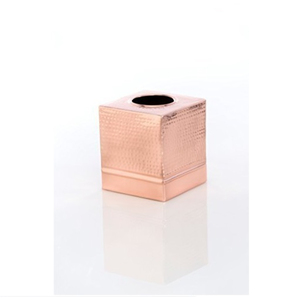 Boîte à mouchoirs en cuivre martelé Design carré en métal parfait pour porte-serviettes décoratif et décor de vaisselle élégant - Product Image 1