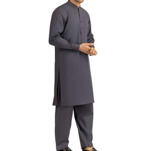 Shalwar Kameez gris anthracite pour homme, costume traditionnel pakistanais pour homme, kurta pyjama de haute qualité, vêtements ethniques sur mesure - Product Image 3