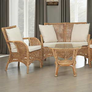 Hot Selling CORDELLA TWISTED Modular Rattan <b>Sofa</b> Armchair Set-Asian Comfortable Villa Apartment Home Office Living Room - Product Image 3