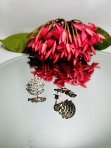 Elegantes Pendientes de Oro Rosa de 14K con Diamantes Radiantes en Forma de Gota, Corte Brillante Redondo Natural H I, SI3 I1, Proveedor Mayorista - Product Image 3