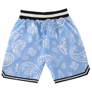 Pantalones cortos deportivos de baloncesto de malla de cinco pulgadas de largo personalizados para hombre, Jersey forrado por sublimación con cierre de cintura elástica, jersey liso en blanco - Product Image 6