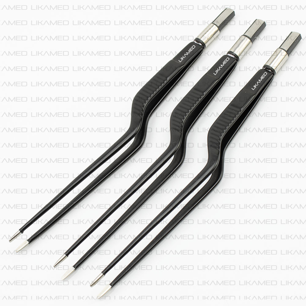 Pinces à Baïonnette Bipolaires Réutilisables - Set De 3 Tailles (0.5mm, 1mm, 1.5mm) Avec Câbles - 20cm