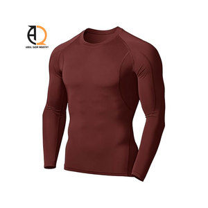 Rashguards pour hommes de couleur gris uni, fabriqués en élasthanne/polyester, en gros - Product Image 5