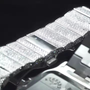 Relojes de acero inoxidable de 41mm para hombre, relojes de diamantes cultivados en laboratorio con números romanos para hombre y mujer - Product Image 5