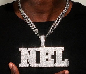 Fully Iced Out Moissanite Diamond Customized Charm Pendant With Necklace Hip Hop Jewelry Customized Jewelry Gift for Men & Women - Product Image 4