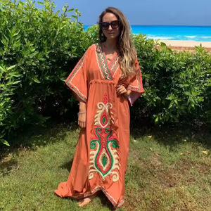 Vestido SUZANI Vintage naranja para mujer y niña, elegante estampado Floral, cintura tejida, cremalleras naturales hermosas, borla Digital - Product Image 1