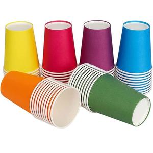 Vasos de papel de una sola pared biodegradables respetuosos con el medio ambiente desechables de grado alimenticio con tapa impresa personalizada para café para llevar - Product Image 5
