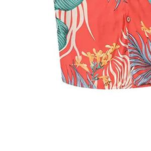 2025 moda tortuga hoja impresa hawaiana camisa de manga corta pantalones cortos trajes 100% algodón hombres playa Vacaciones verano dos piezas - Product Image 2