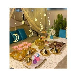 Customized Shape Tea Serving Tray Superior Quality Brass Hammered Chocolate <b>Dessert</b> Tray for Dinnerware Use - Product Image 3