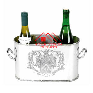 Customized Logo for Bar Wine Chiller for Party Wholesale Low Price Brass Nickel Finishing <b>Beverage</b> <b>Ice</b> <b>Bucket</b> <b>Tub</b> - Product Image 1
