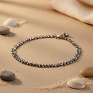 Tobillera Bohemia de Plata Oxidada para Mujer - Opción de Regalo Chapada en Oro con Varios Diseños y Materiales - Product Image 2