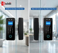 Serrure de porte intelligente en verre Guidi Tuya, biométrique, reconnaissance faciale, empreinte digitale, mot de passe, carte IC, déverrouillage à distance par application, cloud, maison, hôtel, bureau, appartement