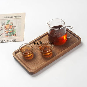 Bandeja de madera de diseñador Tradebyd, bandeja de servicio hecha a mano para té, café, desayuno, comedor, sala de estar y casas modernas - Product Image 1