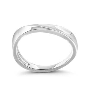 Sterling <b>Silver</b> Men's Band with Rhodium Plated Zircon <b>Wave</b> Design - Product Image 3