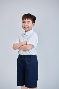 Chemise à manches courtes unisexe pour l'école primaire, en popeline tissée, 65% polyester, 35% coton, FMF vietnamien (chemise à boutons blanche) - Product Image 4