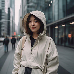 เสื้อแจ็กเก็ตกันฝนสำหรับผู้หญิง, เสื้อกันลมมีฮู้ดน้ำหนักเบามีซิปสำหรับฤดูหนาว - Product Image 6