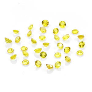 Zafiro Amarillo Natural Sin Tratar, Calibrado, Corte Redondo de 3mm y 3.5mm, Corte Asscher Brillante, Color Peridoto, Material Alejandrita, VVS - Product Image 4