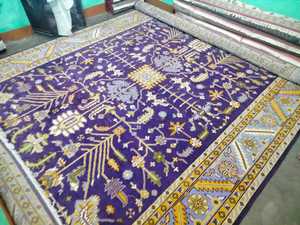 Hermosas Alfombras Oushak Anudadas a Mano, 100% Lana, Pelo en Bucle, Ecológicas, Lavables, Antideslizantes, Suaves para Uso Doméstico y Comercial - Product Image 4