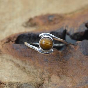 Classical Ring Jewelry For Women <b>Silver</b> Boho Style Jewelry 925 Sterling <b>Silver</b> Tiger Eye Gemstone Handmade Ring Gift For Wife - Product Image 5