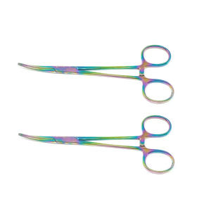 2 pinces hémostatiques Kelly Premium 5.5 "courbées avec poignée de verrouillage Rainbow Surgical - Product Image 6