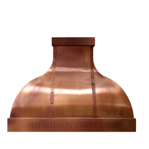 Hotte d'évacuation murale en cuivre massif, style ferme antique, sur mesure, pour foyer et cheminée, conçue pour villa de luxe - Product Image 3