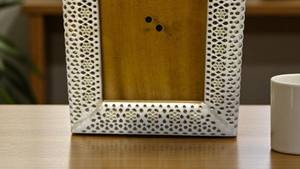 Cadre photo haut de gamme écologique en incrustation d'os avec motif géométrique |   Cadre photo décoratif fait main en stock - Product Image 3