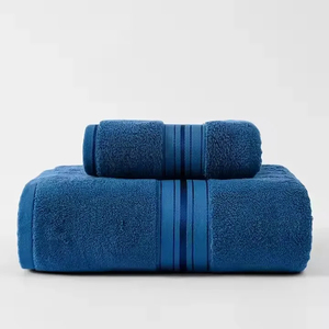 100% Cotton Solid Color Bath <b>Towel</b> Rectangular Shape Quick-Dry & Soft Woven Beach Use Deep <b>Blue</b> - Product Image 6