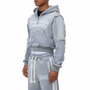 Ensemble sweat à capuche et jogging unisexe délavé à l'acide – Style urbain moderne et technologique - Product Image 5