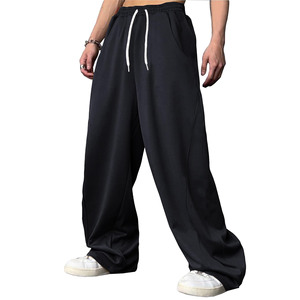 กางเกงขายาวผู้ชายคุณภาพสูง กางเกงวอร์มหนานุ่มสำหรับฤดูหนาว กางเกงสเวตแพนท์แบบมีเชือกผูกเอว ผ้าฟลีซหนา กางเกงทรงหลวมสำหรับผู้ชาย - Product Image 5