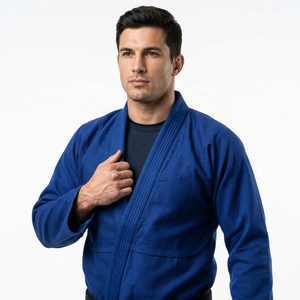 Kimono de BJJ Azul para Hombre, Tejido de Algodón Perla, Corte Regular, Transpirable, Uniforme de Artes Marciales, Ropa Deportiva para Adultos, Kimono de Jiu Jitsu Brasileño - Product Image 1