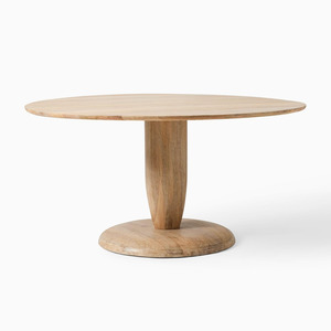 Table à manger sur piédestal de forme ronde, nouveau design tendance, très belle table à manger sur piédestal en bois de manguier massif, 4 à 6 places, table à manger de luxe - Product Image 3