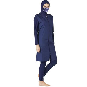 Nouveau design 2026 – Maillot de bain musulman à fermeture éclair, burkinis 2 pièces, ensemble complet avec hijab, pour femmes islamiques, service OEM, imprimé devant, pour adultes - Product Image 3