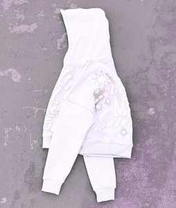 Poids lourd 100% coton Streetwear pull mode trou blanc hommes à capuche décontracté surdimensionné recadrée à manches longues hommes sweats à capuche - Product Image 6