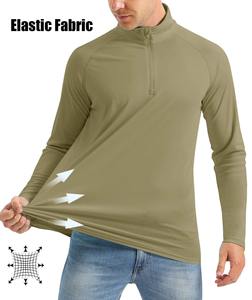 Customized High Quality Quarter Zip Stand Collar Polo Breathable Lightweight Fishing Hiking Camping <b>Outdoor</b> Polo Shirt for Men - Product Image 4