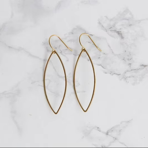 Geometric Filigree Earrings <b>Lotus</b> Brass Handmade Boho Ethnic <b>Jewelry</b> Leaf Design - Product Image 1