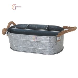 Herramienta Caddy galvanizada fabulosa de alta calidad, hecha a mano forma ovalada, soporte único para estante de cocina, organizador de almacenamiento para Hotel Resort - Product Image 1