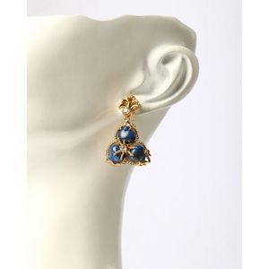 Boucles d'oreilles Trio Nuit Étoilée avec Lapis Lazuli et Or, Style Goutte Tendance - Product Image 5