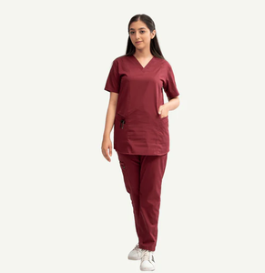 ชุดเสื้อคอวีและกางเกงคาร์โก้สำหรับผู้หญิงชุดเครื่องแบบฤดูร้อนธรรมชาติขนาดเล็กปกติ - Product Image 1