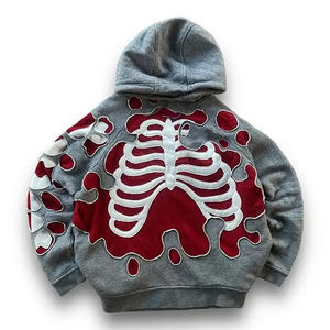 Fabricant OEM Nouveauté Applique Broderie Coton Flocage Lourd Streetwear Qualité Premium Sweats à Capuche 500 GSM Pour Hommes - Product Image 2