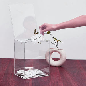 High Quality Customized Shape Size Eco-Friendly Modern Acrylic Donation <b>Box</b> with Lock <b>Ballot</b> <b>Box</b> Sign Holder Suggestion Boxes - Product Image 4