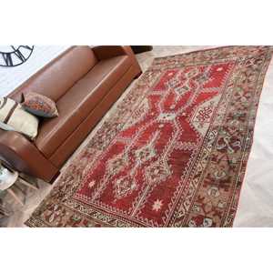Turkish Rug, 5.2x9 ft Large Rug, Red <b>Brown</b> <b>Wool</b> Rug - Product Image 4