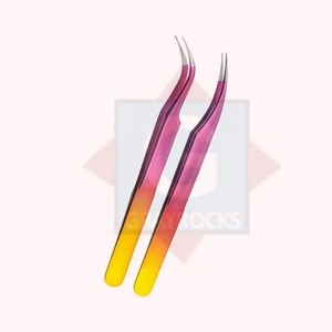 แหนบสำหรับต่อขนตาทำจากสแตนเลสอุปกรณ์ความงามแหนบสำหรับต่อขนตาเพื่อการดูแลส่วนบุคคลปรับแต่งโลโก้ได้ตามต้องการ - Product Image 2