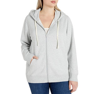 Sweat à capuche zippé pour femme, 100% coton molletonné, avec logo frontal, séchage rapide, respirant, couleur personnalisable, pour l'extérieur, collection hiver - Product Image 3