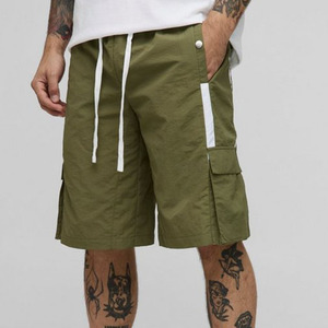 Wholesale Elasticated Nylon Cargo <b>Shorts</b> For <b>Men</b> <b>Baggy</b> Long Length Breathable Fit Latest Urban Style Factory Price Deal - Product Image 1