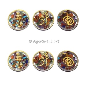 Juegos de Chakra de ágata negra con estampado dorado | Producto curativo de mascota Fengshui natural de piedras de chakra al por mayor - Product Image 3
