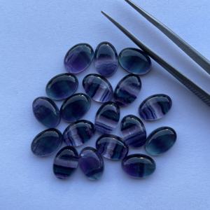 10 มม.12 มม.16 มม.Rainbow ฟลูออไรต์เรียบรูปไข่หลวม Cabochon อัญมณี DIY สําหรับเครื่องประดับทําจี้แหวนแหวนคริสตัล - Product Image 2