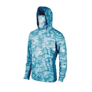 Camiseta personalizada con logotipo de sublimación y protección solar anti-uv, ropa de pesca, camisas de pesca de manga larga de poliéster de secado rápido con capucha - Product Image 1